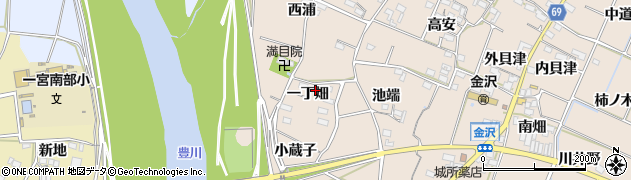 愛知県豊川市金沢町一丁畑周辺の地図