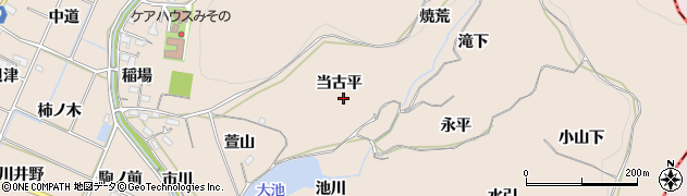愛知県豊川市金沢町当古平周辺の地図