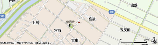 愛知県西尾市花蔵寺町宮後37周辺の地図