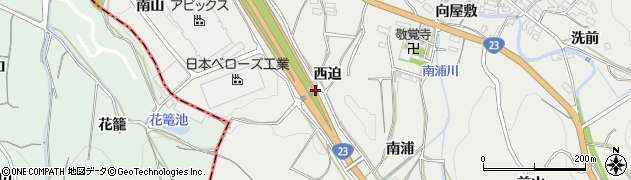 愛知県幸田町（額田郡）須美（西迫）周辺の地図