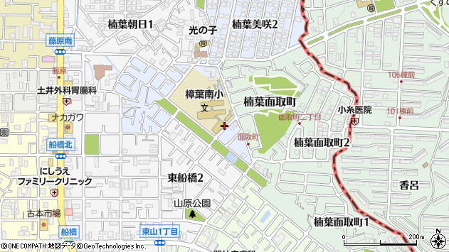 〒573-1112 大阪府枚方市楠葉美咲の地図