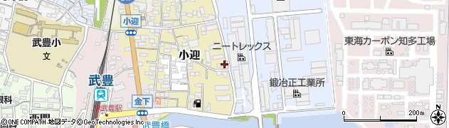 愛知県知多郡武豊町小迎91周辺の地図