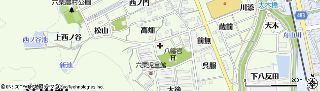 愛知県額田郡幸田町六栗八幡周辺の地図