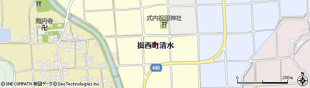 兵庫県たつの市揖西町清水周辺の地図