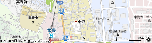 愛知県知多郡武豊町小迎121周辺の地図