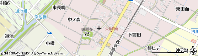 愛知県西尾市矢曽根町一本木周辺の地図