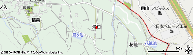 愛知県西尾市平原町（滝口）周辺の地図