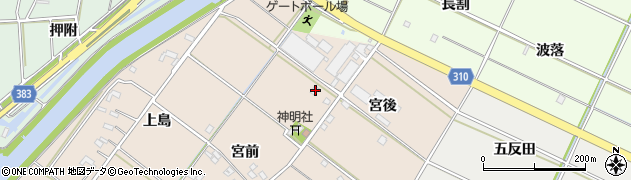 愛知県西尾市花蔵寺町宮後44周辺の地図