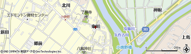 愛知県西尾市小焼野町（東川）周辺の地図