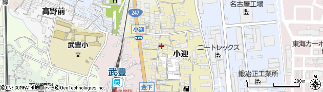 愛知県知多郡武豊町小迎107周辺の地図