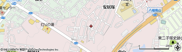 京都府八幡市八幡安居塚周辺の地図