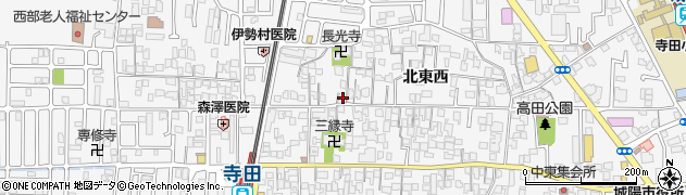 京都府城陽市寺田北東西117周辺の地図