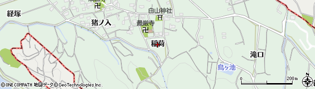 愛知県西尾市平原町（稲荷）周辺の地図