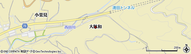 愛知県蒲郡市清田町（大駄和）周辺の地図