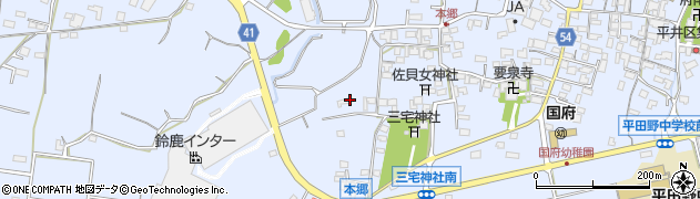 三重県鈴鹿市国府町周辺の地図