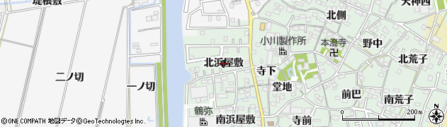 愛知県西尾市楠村町（北浜屋敷）周辺の地図