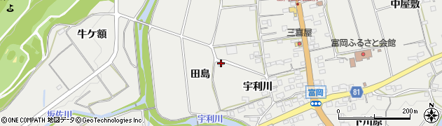 愛知県新城市富岡田島周辺の地図