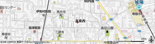 京都府城陽市寺田北東西周辺の地図