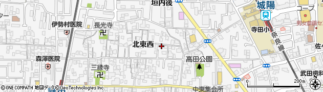 京都府城陽市寺田北東西63周辺の地図