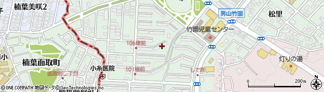 京都府八幡市男山（竹園）周辺の地図