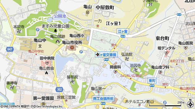 〒519-0126 三重県亀山市東丸町の地図