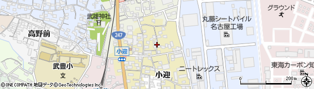 愛知県武豊町（知多郡）小迎周辺の地図