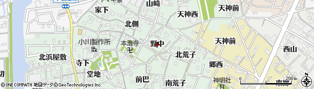 愛知県西尾市楠村町（野中）周辺の地図
