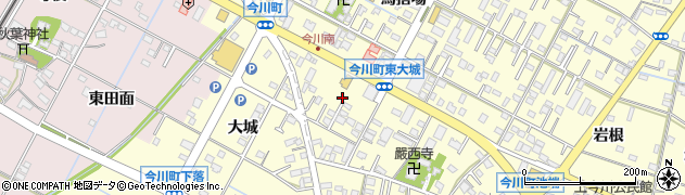 愛知県西尾市今川町（東大城）周辺の地図