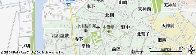 愛知県西尾市楠村町（南側）周辺の地図