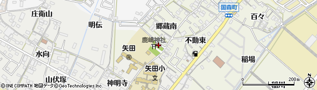 愛知県西尾市国森町郷蔵南75周辺の地図