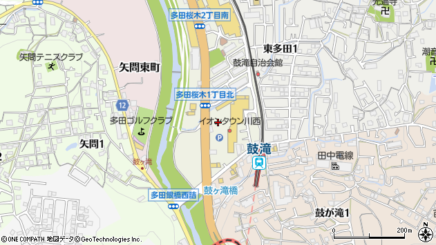 〒666-0124 兵庫県川西市多田桜木の地図