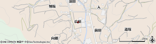 愛知県蒲郡市坂本町広田周辺の地図