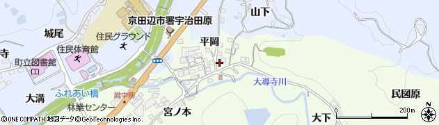 京都府綴喜郡宇治田原町立川平岡周辺の地図