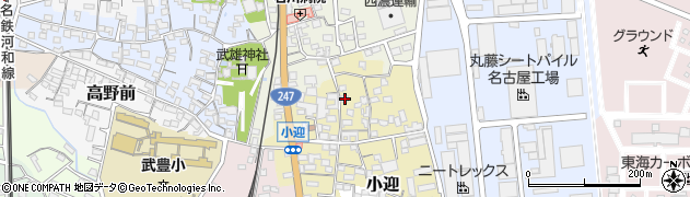 愛知県知多郡武豊町小迎39周辺の地図
