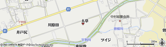 愛知県新城市富岡（大草）周辺の地図