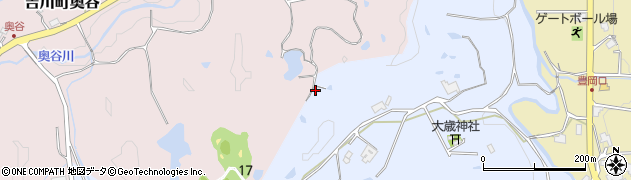 兵庫県三木市吉川町水上45周辺の地図
