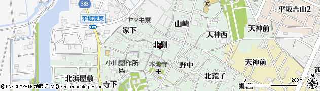 愛知県西尾市楠村町（北側）周辺の地図