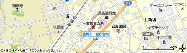 豊川市一宮総合支所周辺の地図