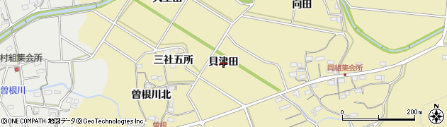 愛知県新城市中宇利（貝津田）周辺の地図