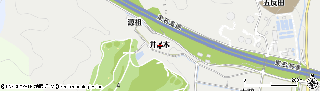 愛知県豊川市平尾町井ノ木周辺の地図