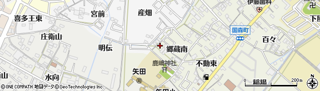 愛知県西尾市国森町郷蔵南43周辺の地図
