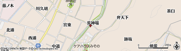 愛知県豊川市金沢町荒神場周辺の地図