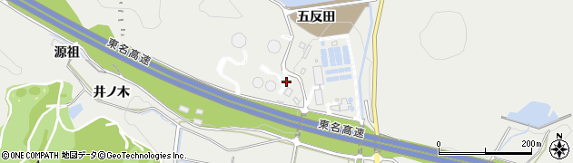 愛知県豊川市平尾町五反田周辺の地図