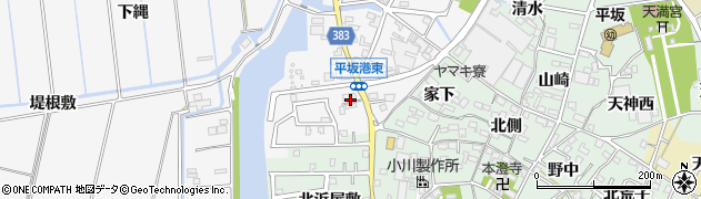 愛知県西尾市平坂町（丸山）周辺の地図