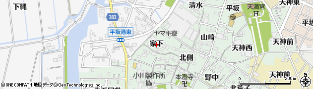 愛知県西尾市楠村町（家下）周辺の地図