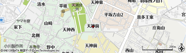 愛知県西尾市楠村町（天神前）周辺の地図