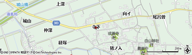 愛知県西尾市平原町（寺下）周辺の地図
