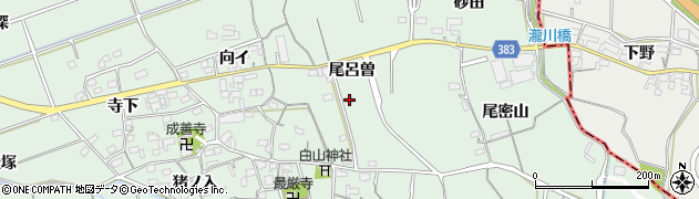 愛知県西尾市平原町尾呂曽57周辺の地図
