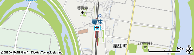 粟生駅周辺の地図
