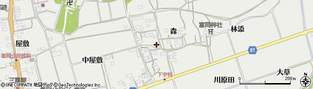 愛知県新城市富岡（森）周辺の地図